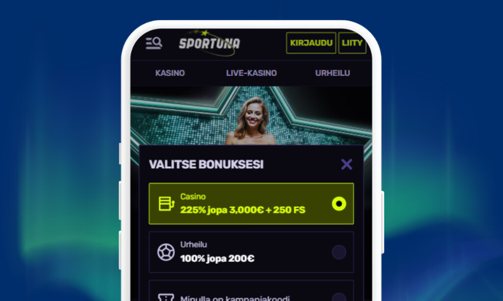 Sportuna Casinolle rekisteröidään ensimmäisenä pelitili.