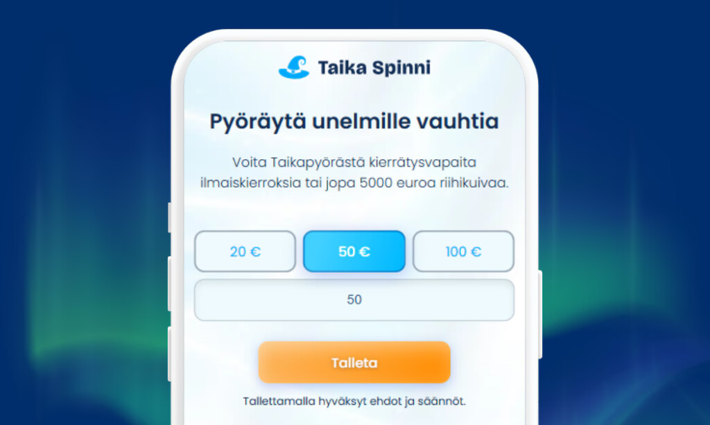 TaikaSpinni Kasinolle talletukset verkkopankkitunnuksin Zimplerillä.
