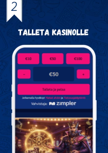 Syötä haluamasi summa Talleta verkkopankkitunnuksin Zimpler kasinolle.