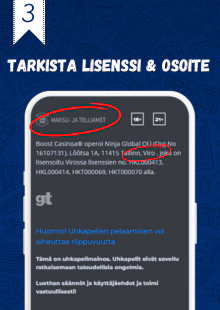Tarkista osoite ja lisenssi Tarkista kasinon lisenssi ja osoite, mihin kasino on rekisteröity.