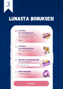 Valitse lunastettava bonus.