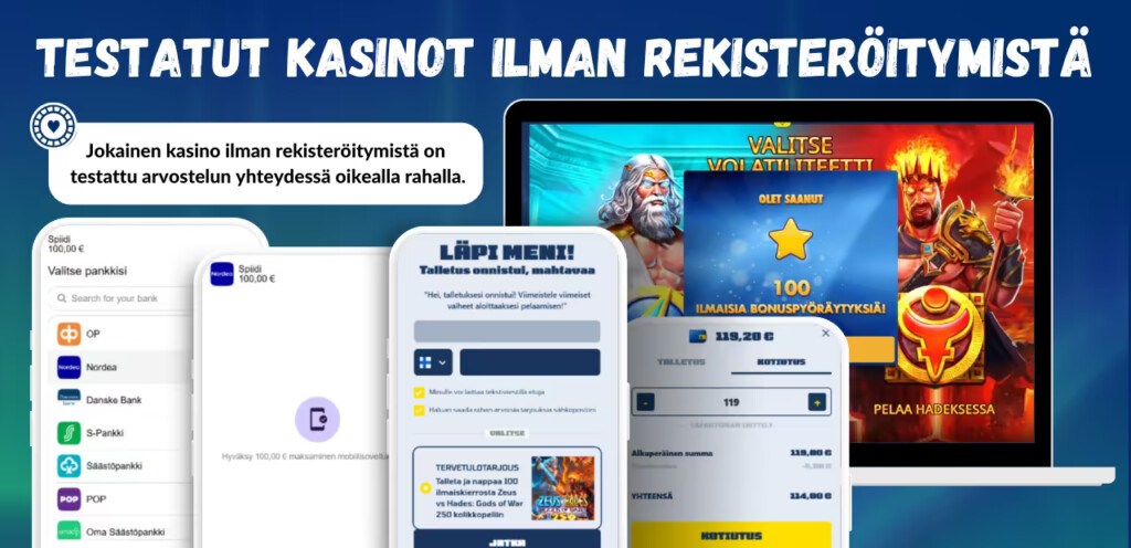 Testaamme jokaisen kasinon ilman rekisteröitymistä oikealla rahalla.