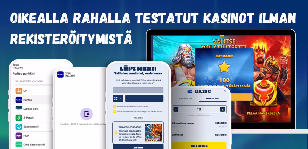 Testaamme jokaisen kasinon ilman rekisteröitymistä oikealla rahalla.