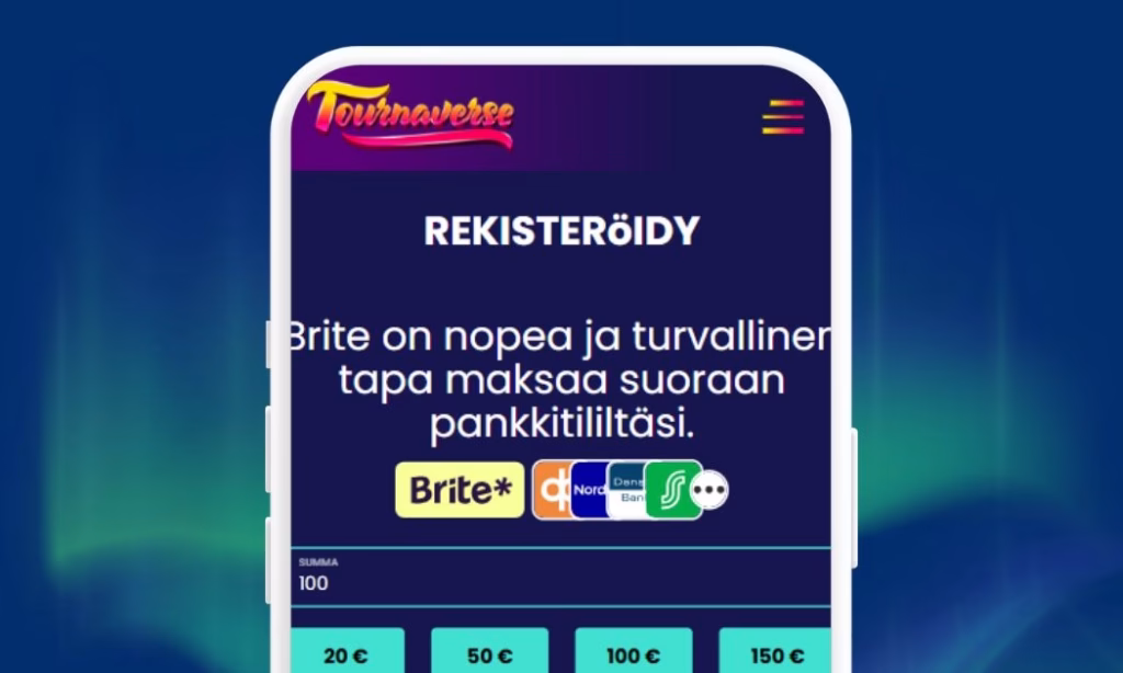 Tournaverse Casino nopeat Brite talletukset