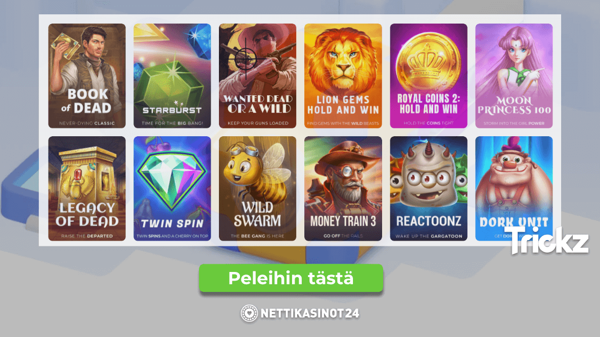 trickz casinon pelivalikoima