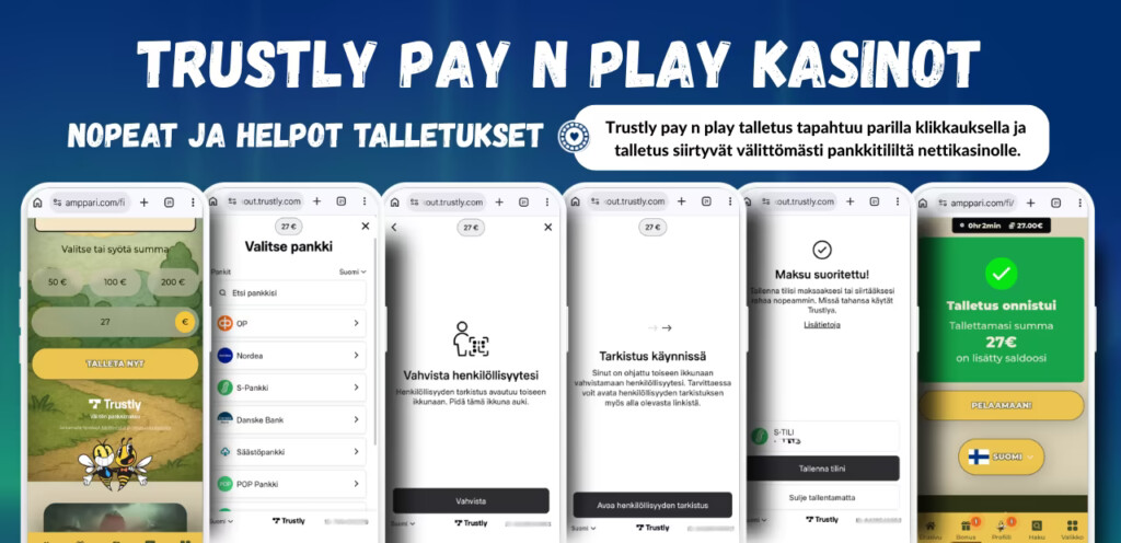 Trustly Pay N Play talletukset sujuvat todella helposti ja näpprästi.