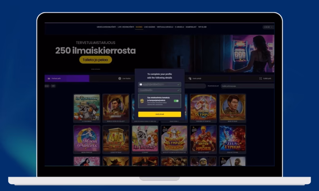 Trybet Casinon kirjautumisikkuna.
