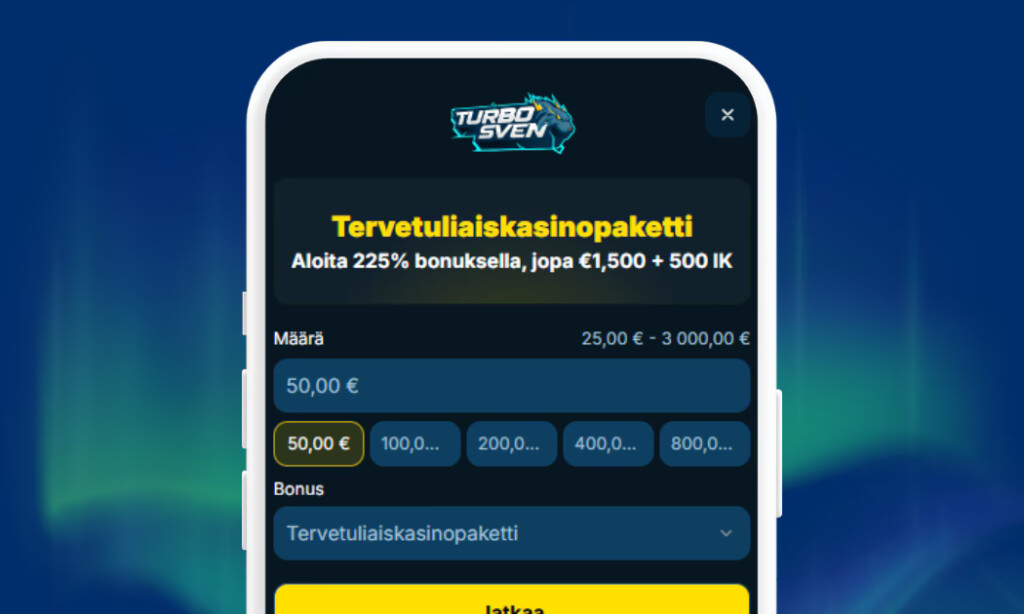 Zimpler Pay N Play talletukset TurboSven Casinolta.