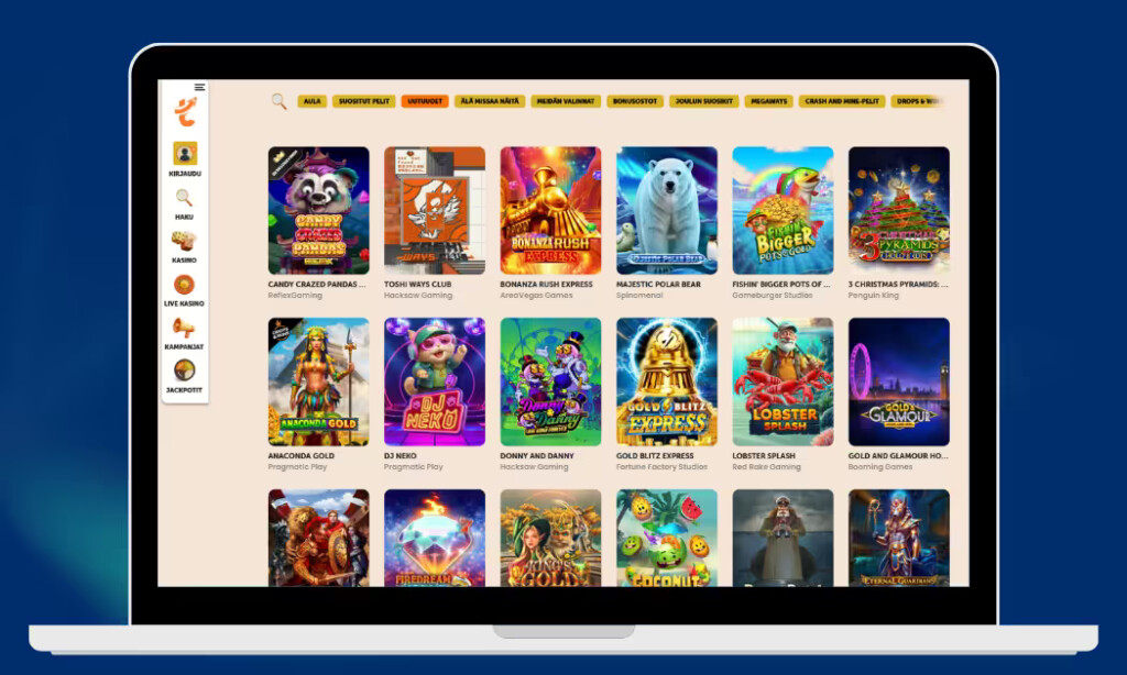 Tykitys Casinolta löytyvät kaikki uudet kasinopelit.