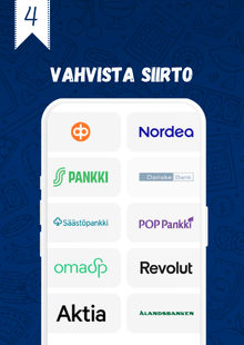 Vahvista talletus ohjeiden mukaan.