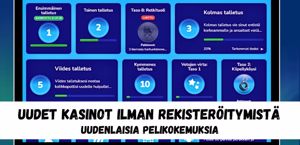 Uudet nettikasinot ilman rekisteröitymistä antavat uudenlaisia pelikokemuksia