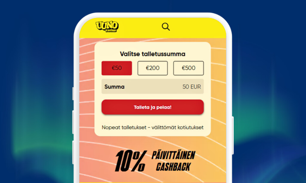 Uuno Casinolle talletukset verkkopankkitunnuksin Trumolla.