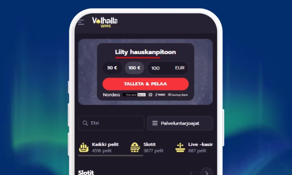ValhallaWins Casino nopeat Zimpler talletukset