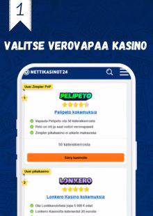 Valitse verovapaa nettikasino Valitse verovapaa kasino listalta.