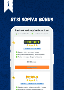 Valitse sivusto vedonlyöntiin.