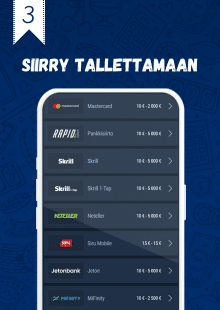 Siirry tekemään talletus.
