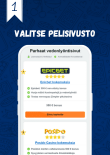 Valitse vedonlyöntisivusto.