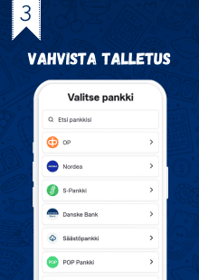 Vahvista talletus ohjeiden mukaan.