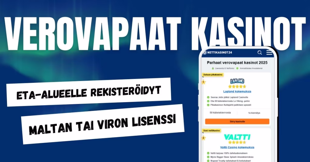 Verovapaat kasinot ja saat voitot ilman veroja