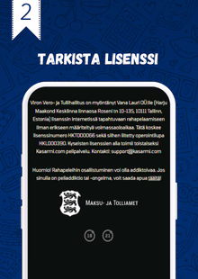 Tarkista Viron nettikasinon lisenssi.