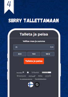 Tee talletus Viron lisenssillä toimivalle kasinolle.