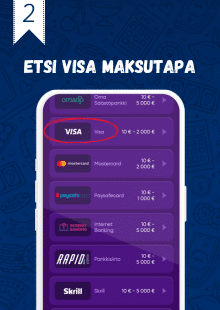 Etsi maksutavoista Visa.