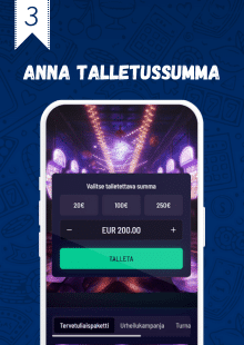 Valitse talletettava summa.