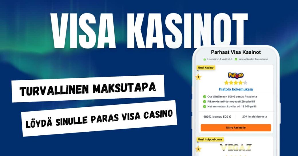 Visa kasinot tajoavat turvalliset rahansiirrot Visa korttia käyttäen.