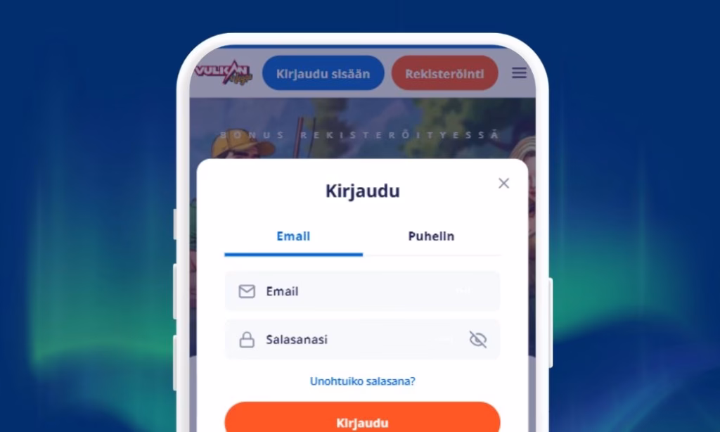 Rekisteröi pelitili Vulkan Vegas Casinolle