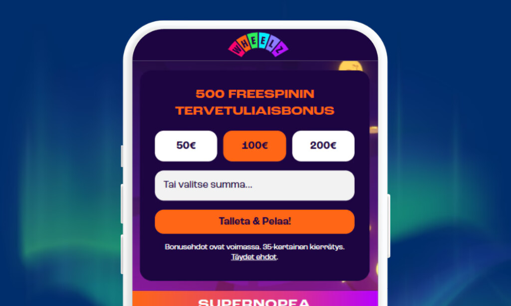 Wheelz Casino talletukset verkkopankkitunnuksin.
