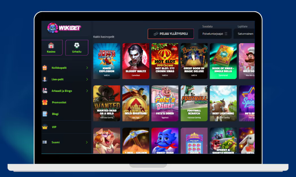Wiki Bet Casinolta löytyy monipuolinen valikoima erilaisia kolikkopelejä.