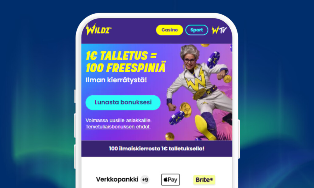 Wildzille talletat voit tallettaa pikana Britellä