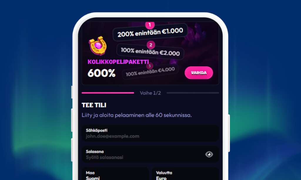 Wildzy Casinolle rekisteröidään pelitili.