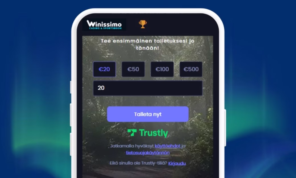 Winissimo pikatalletus Trustlyllä