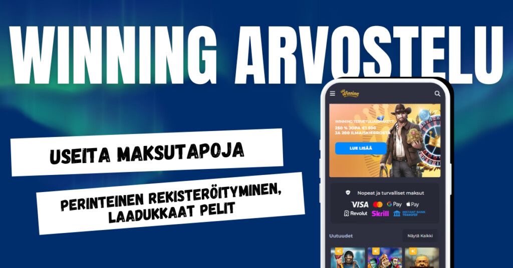 Perinteistä rekisteröitymistä vaativa Winning Casino tarjoaa useita eri makutapoja ja laadukkaat pelit.