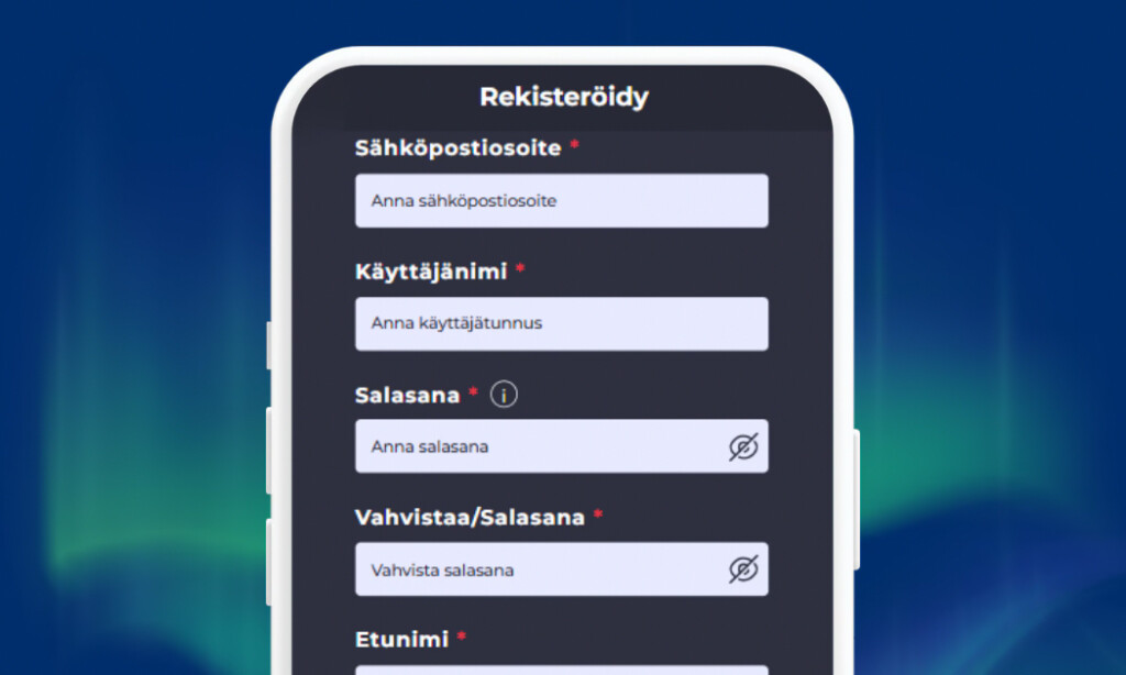 Winning Casino rekisteröityminen.