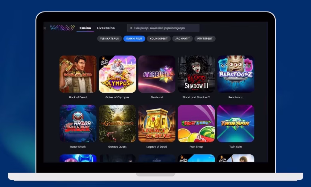 Winny Casino laadukkaat kolikkopelit
