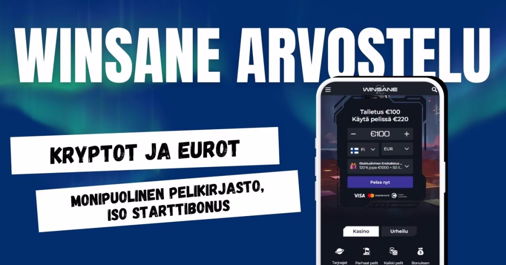Winsane Casinolle talletat euroilla ja kryptoilla
