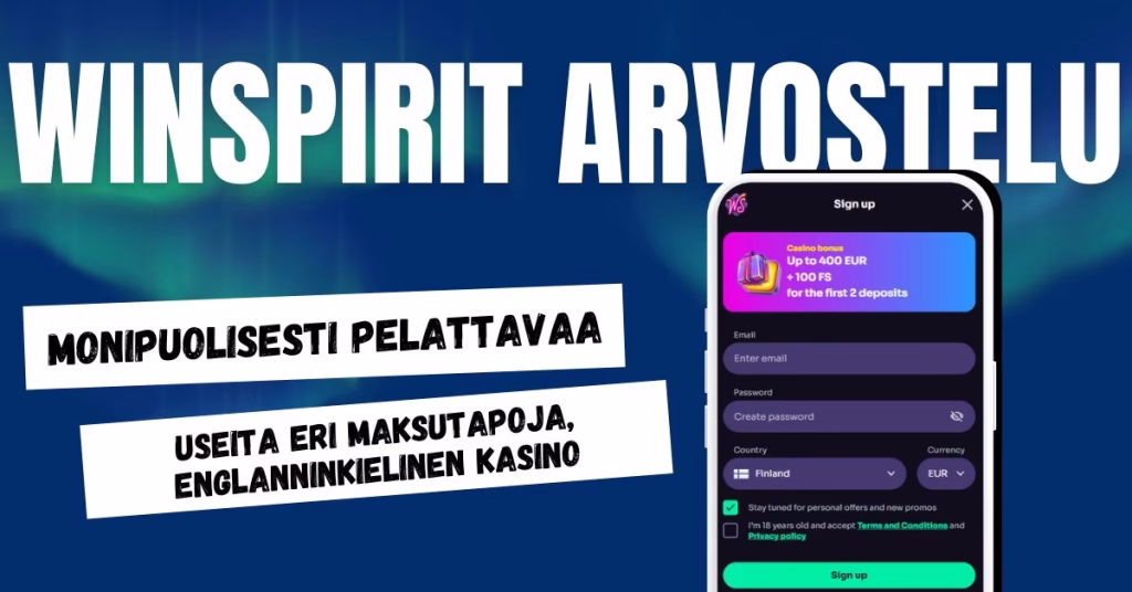 WinSpirit Casinolla löytyy pelattavaa niin kasinolla kuin vedonlyönnissä