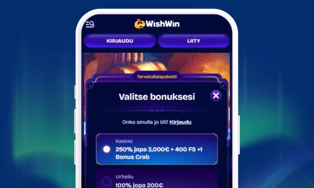 WishWin Casinolle rekisteröidään pelitili