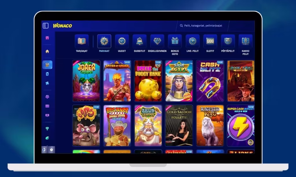 Wonaco Casinon pelivalikoima on valtava