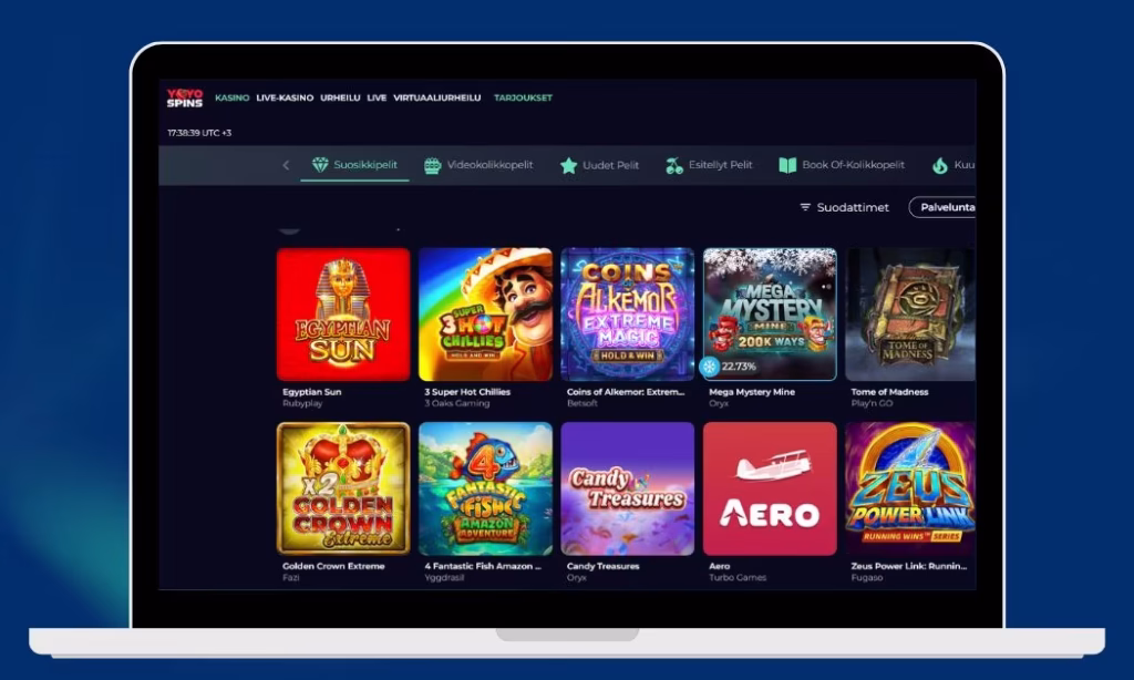 Yoyo Spins Casino kolikkopelivalikoimaa