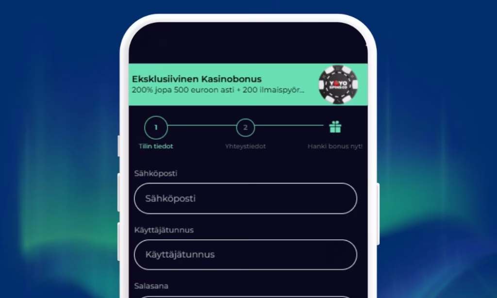 Yoyo Spins Casino pelitilin rekisteröinti