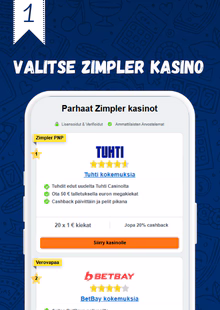 Valitse Zimpler kasino listalta