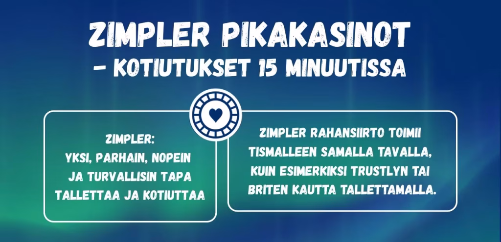 Zimpler pikakasinoilta nopeat kotiutukset