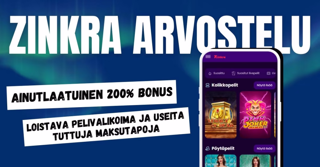 Zinkra Casino arvostelu kokemuksia