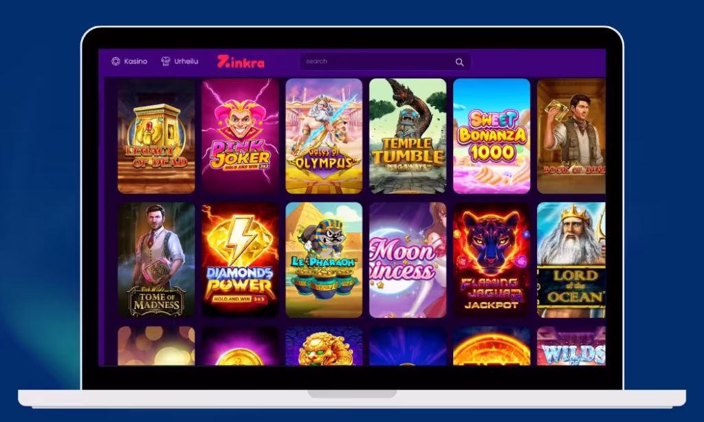 Zinkra Casino suositut kolikkopelit