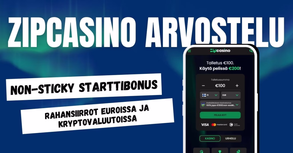 Zip Casinolta non sticky aloitusbonus